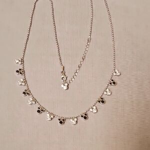 Disney Silver Necklace with Black Accents